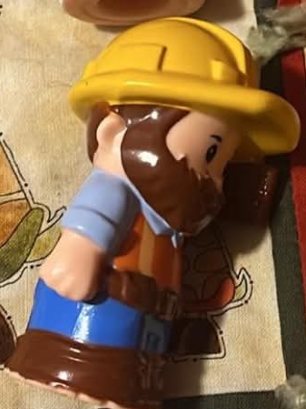 Yellow-Helmet Construction Worker Toy Figure for Kids
